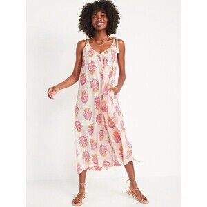 Old Navy Dress Size 3X Floral Pockets Maxi Summer Swing Lightweight Plus Lined